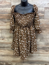 NEW Bailey's Blossoms Maternity Smocked Dress in Floral Brown sz XXL