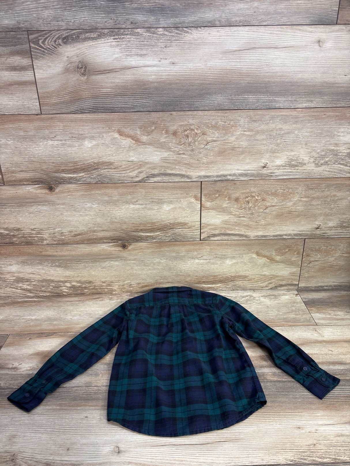 Janie & Jack Tartan Flannel Shirt in Dark Emerald sz 5