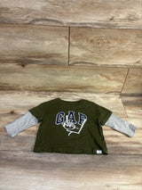 Baby Gap Mock Layered Sleeve Shirt Green sz 12-18m
