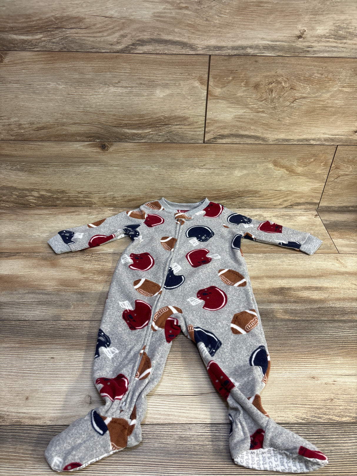 Carter's Football Blanket Sleeper Grey sz 12m