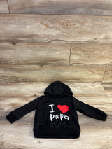 I Love Papa Pullover Hoodie Black sz 12-18m