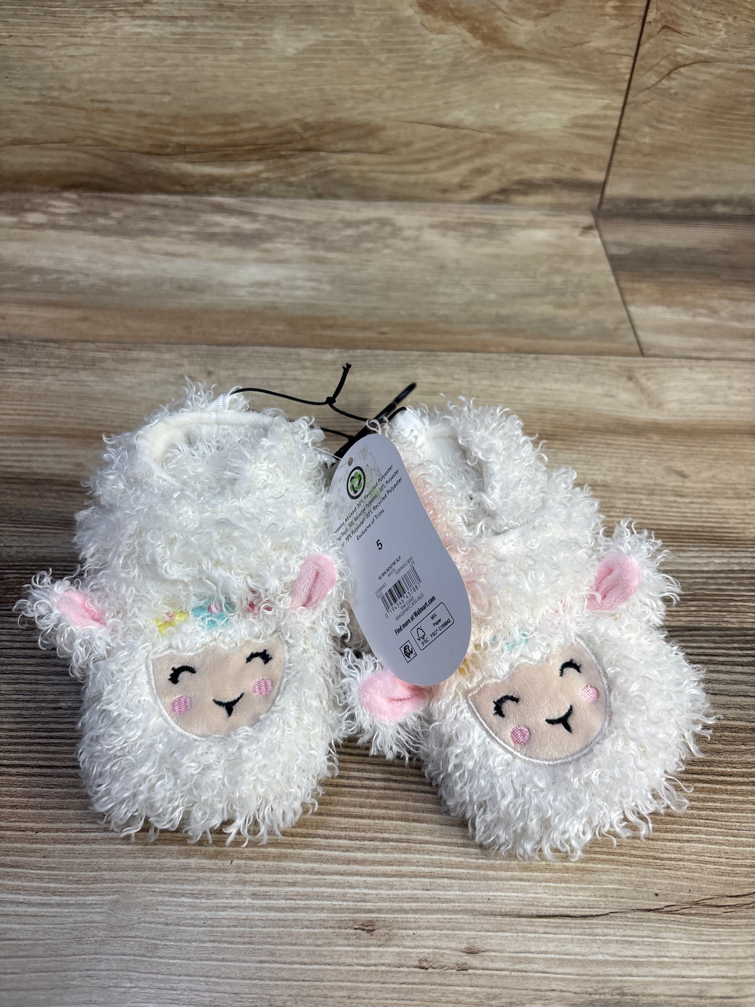 NEW Wonder Nation Sheep Slippers White sz 5c