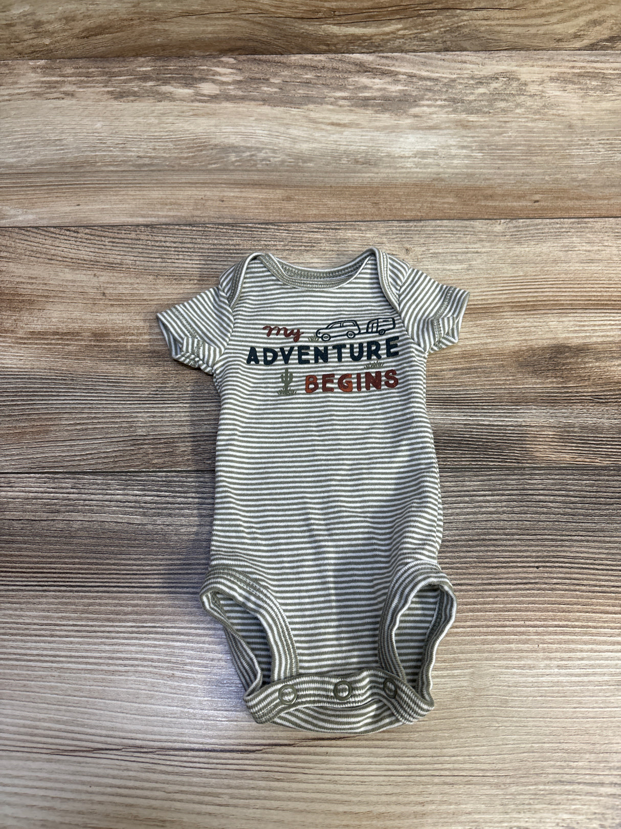 Carter's 'My Adventure Begins' Bodysuit Green sz Preemie