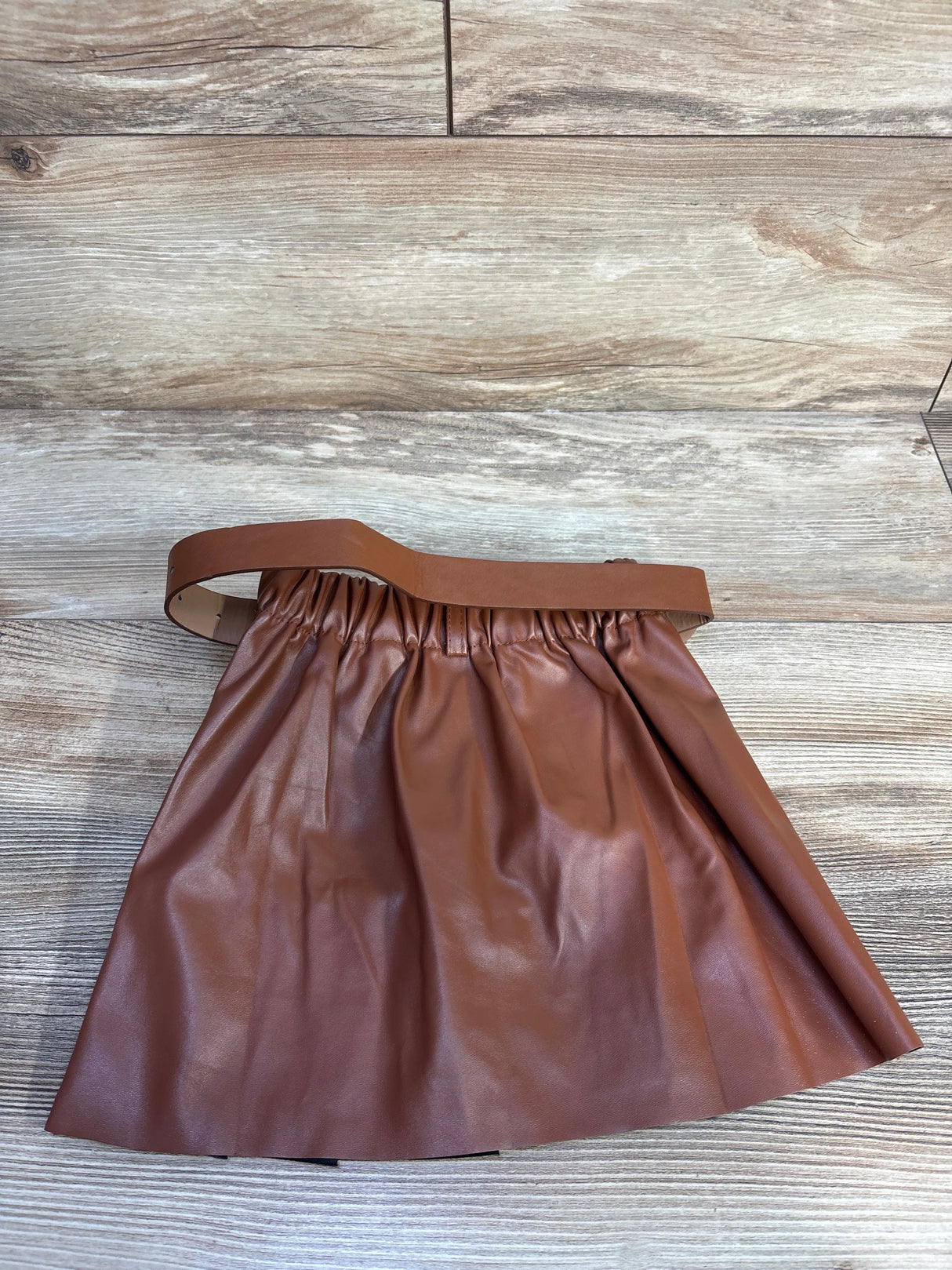 Belted Faux Leather Skirt Brown sz 18-24m