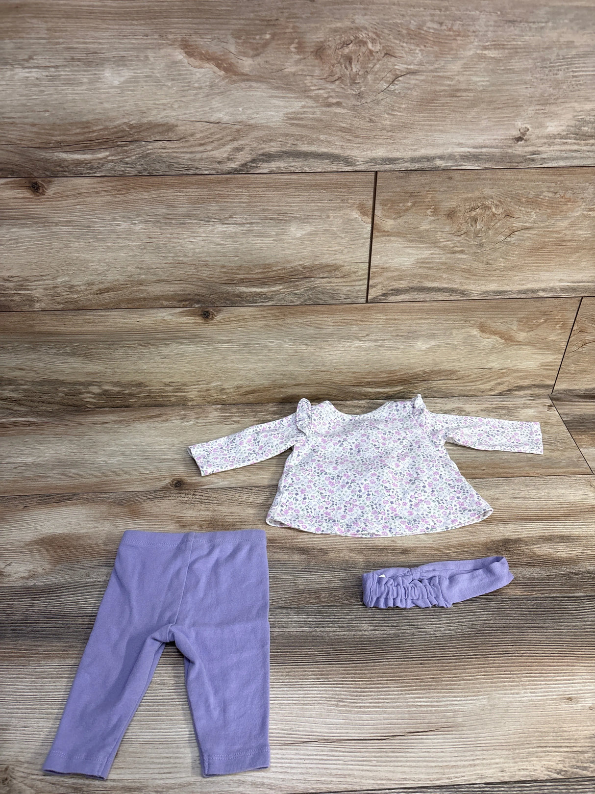 Carter's 3pc Floral Henley Top & Leggings Set White sz 3m