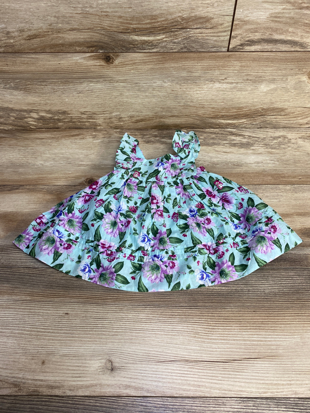 NEW Janie and Jack Floral Dress & Bloomers Aqua sz 0-3m