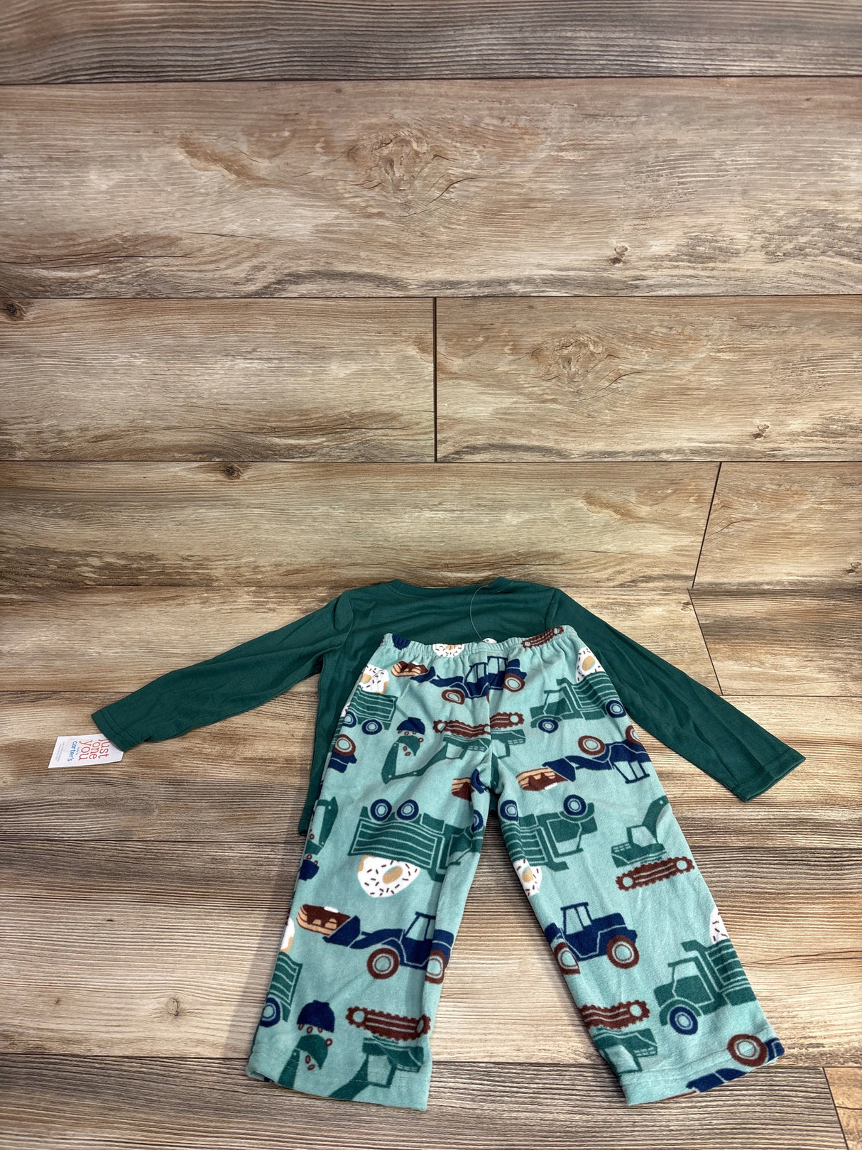 NEW Just One You 2pc Cereal Excavator Pajama Set Green sz 2T