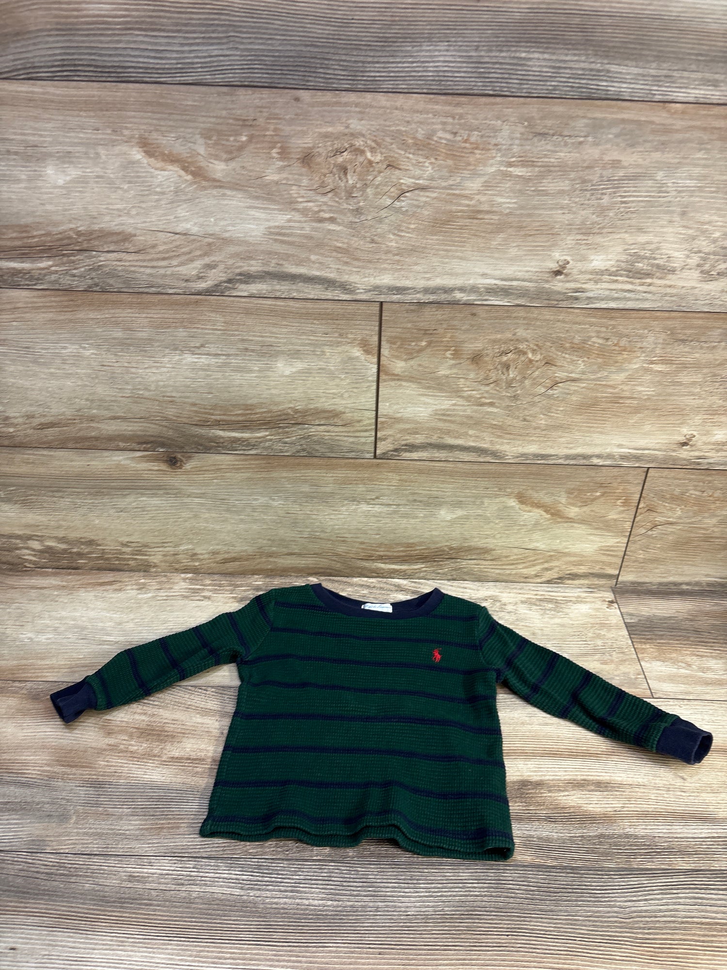 Ralph Lauren Striped Waffle Knit Shirt Green sz 18m