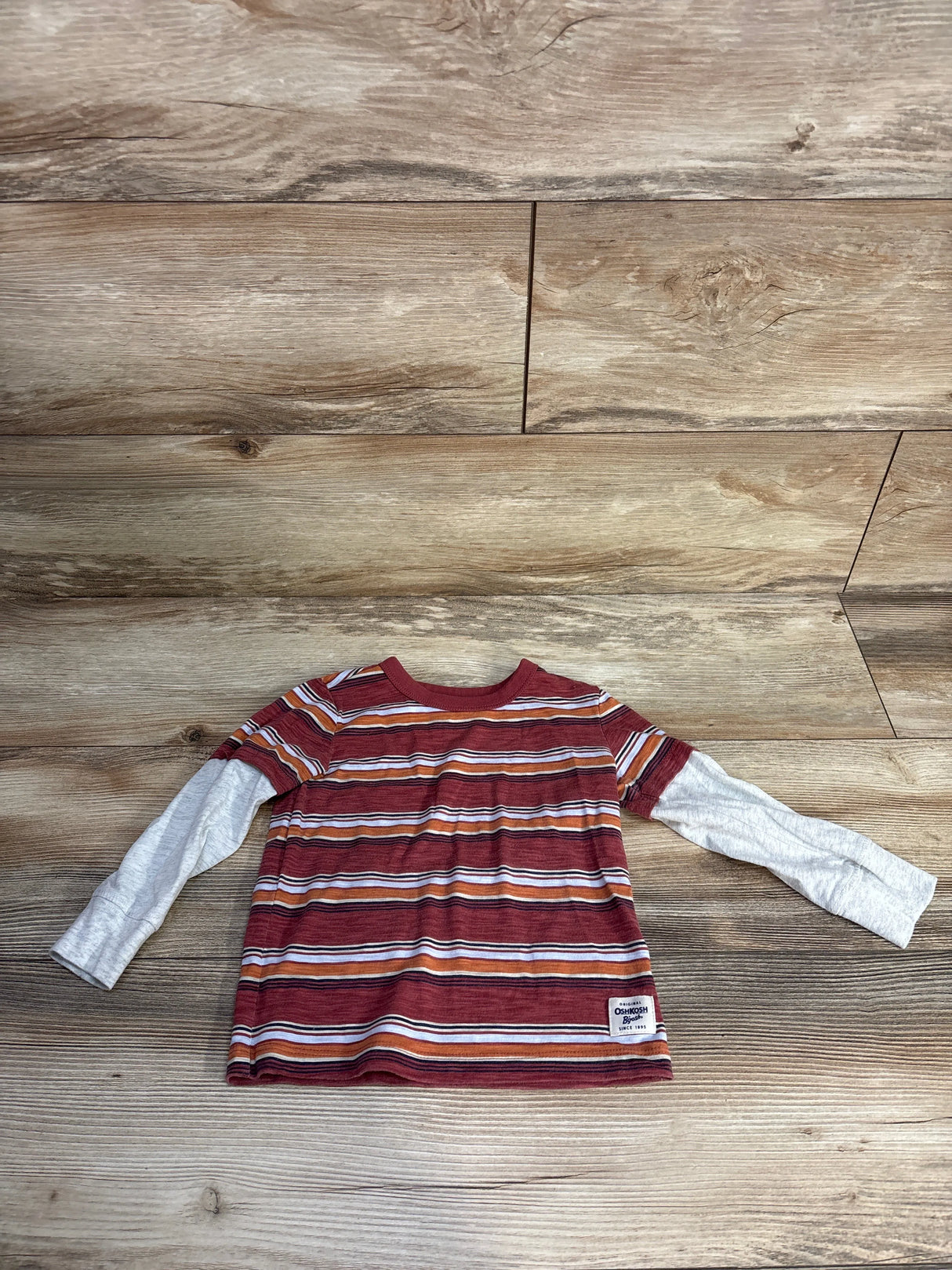 Osh Kosh Long Sleeve Striped Shirt Berry sz 2T