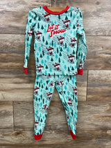 Peanuts 2pc Let It Snow Christmas Pajamas White sz 4T