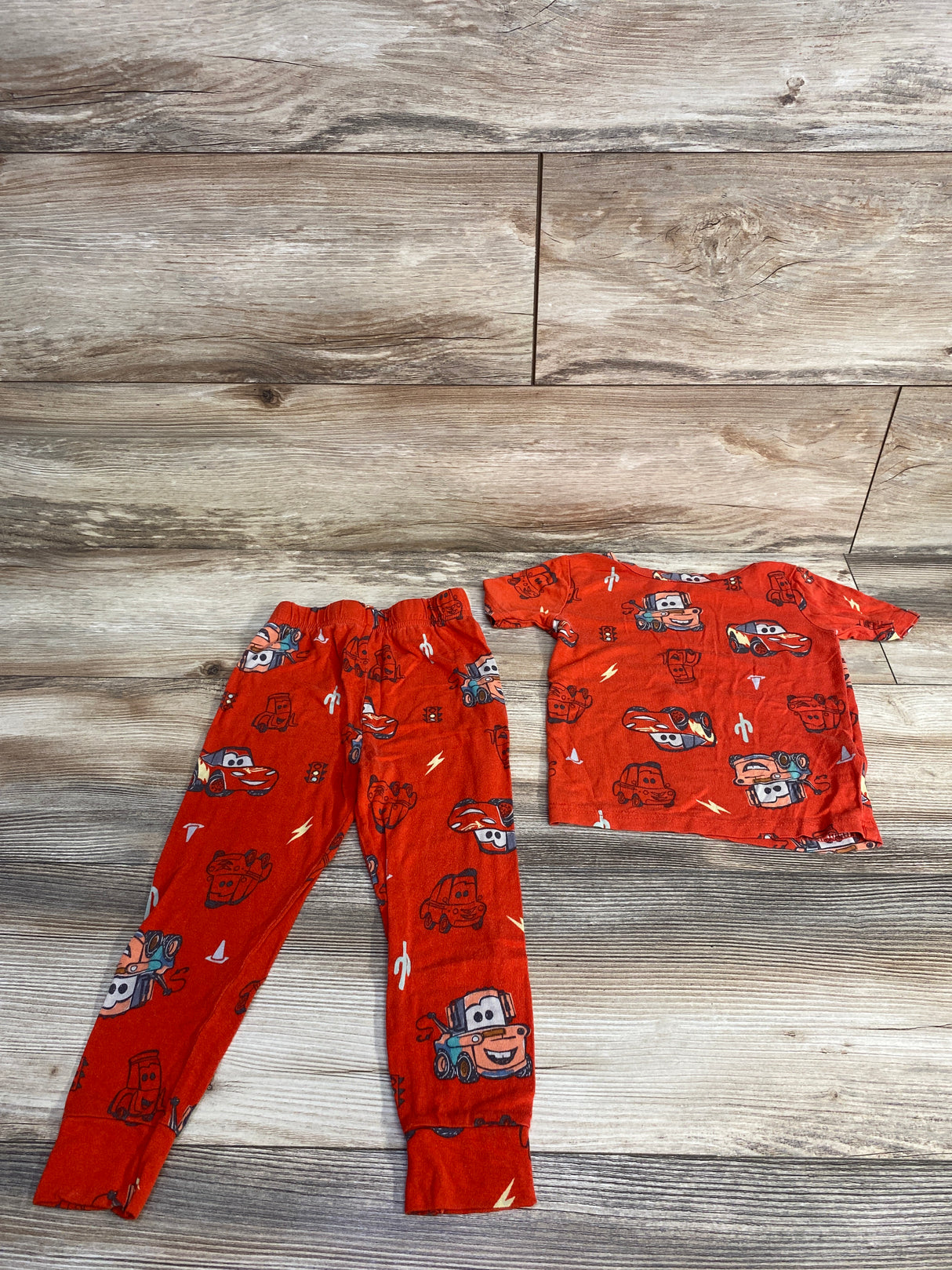 Disney Pixar 2pc Cars Pajama Set Red sz 3T