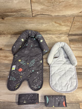 GoldBug Duo Car Seat Head Support and Strap Cover, Gray Space
