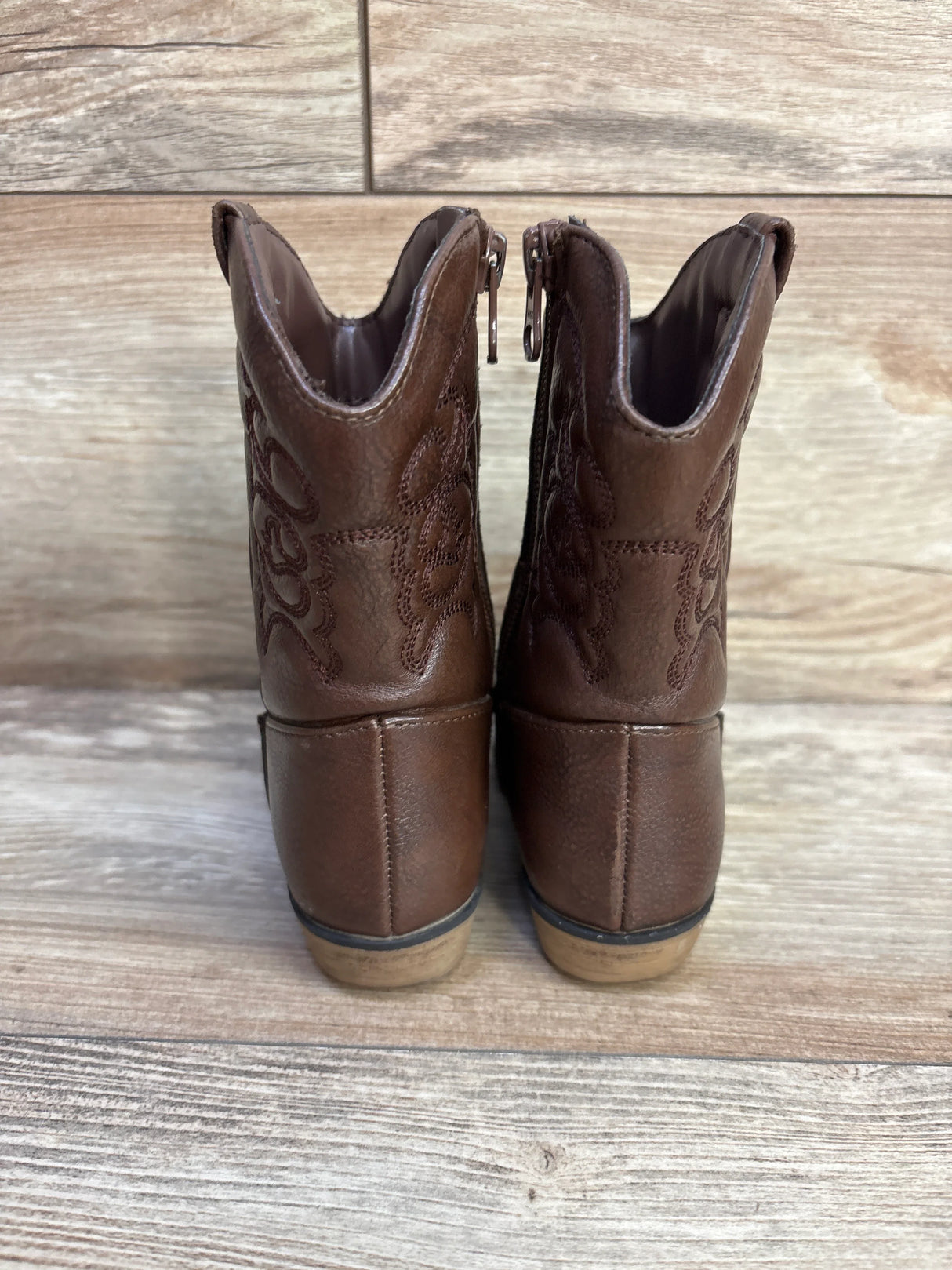 Cat & Jack Girls' Memphis Zipper Western Boots Brown sz 8c - Me n Mommy To Be