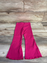 Jumping Beans Ribbed Lettuce Trim Flare Leggings Pink sz 4T