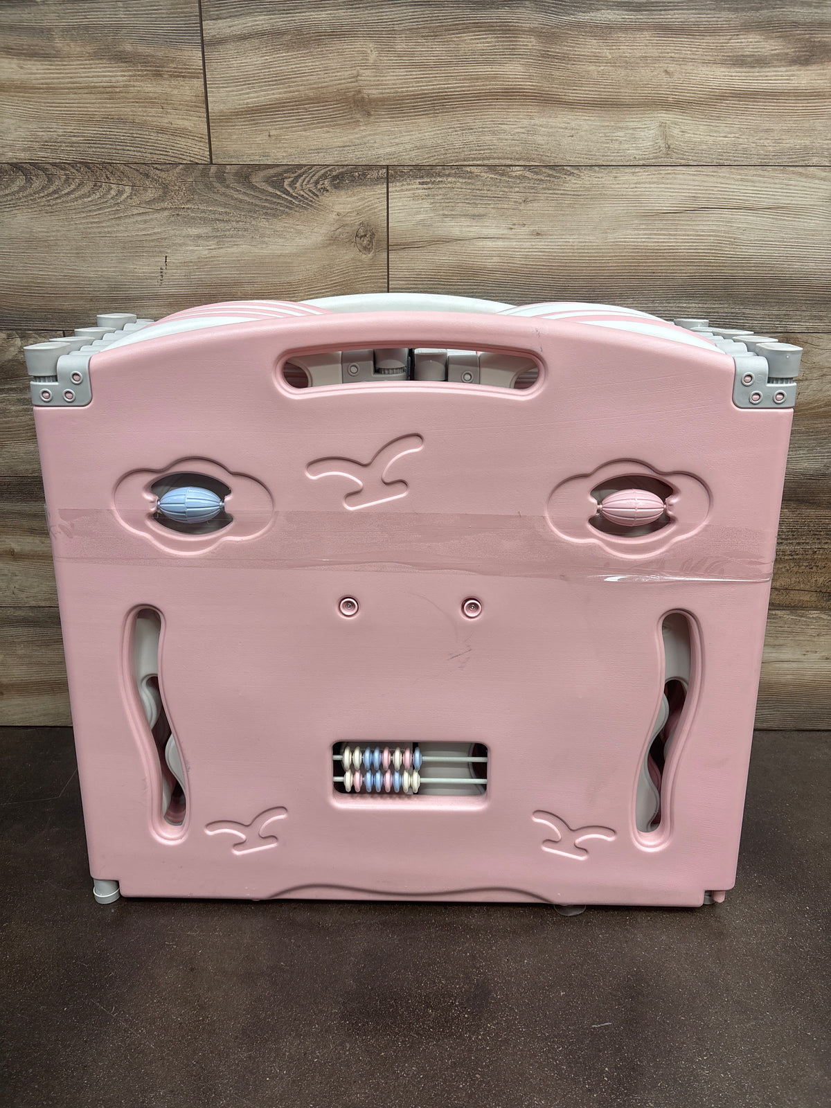 IFLETH 18-Panel Foldable Baby Playpen Pink/White