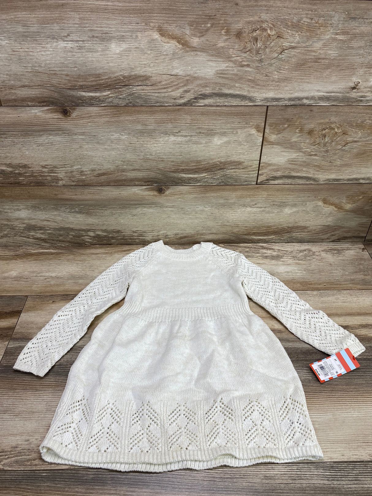 NEW Cat & Jack Knit Sweater Dress Cream sz 4T