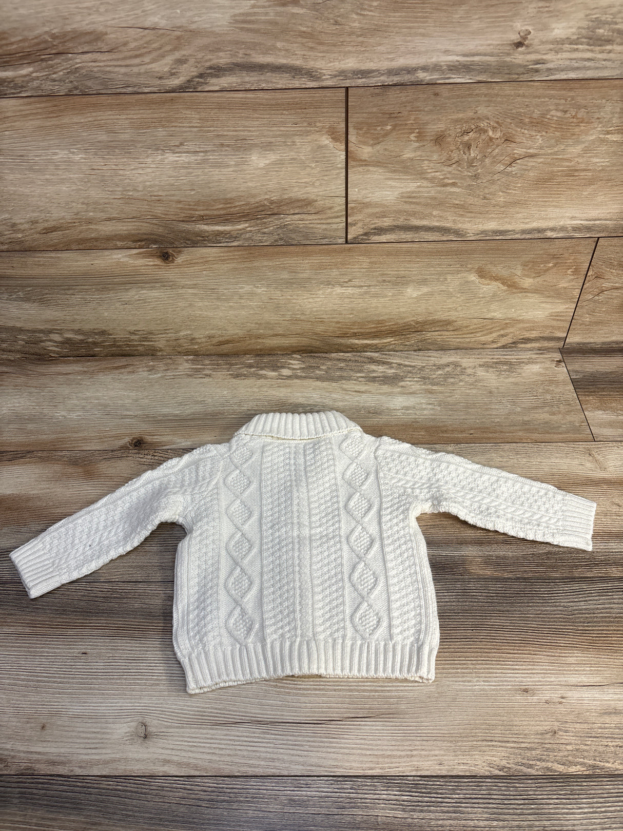 Janie & Jack Cable Knit Sweater White sz 12-18m