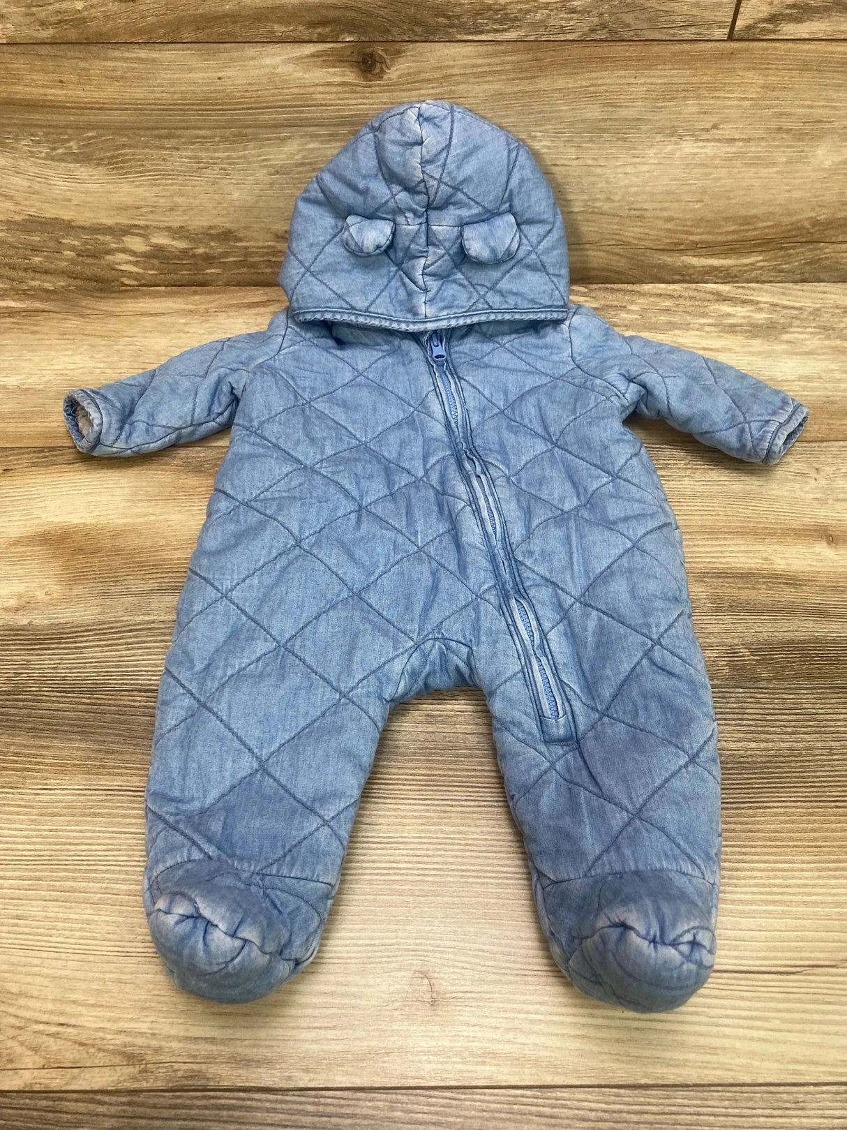 Gap Denim Chambray Quilted Bunting Blue sz 0-3m