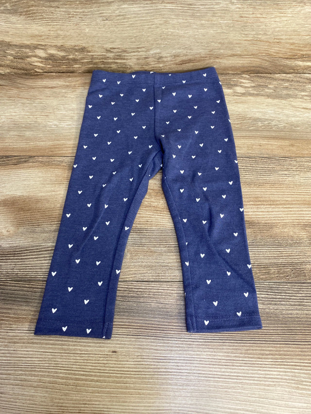 Pekkle Heart Print Leggings Blue sz 18m - Me n Mommy To Be