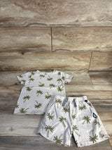 Volcom 2pc Palm Tree Shirt & Shorts Set Cream sz 4T