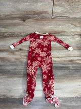 NEW Burt's Bees Organic Snowflake Sleeper Red sz 6-9m