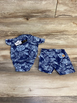 NEW American Hawk 2pc Tropical Bodysuit & Shorts Navy sz 3-6m