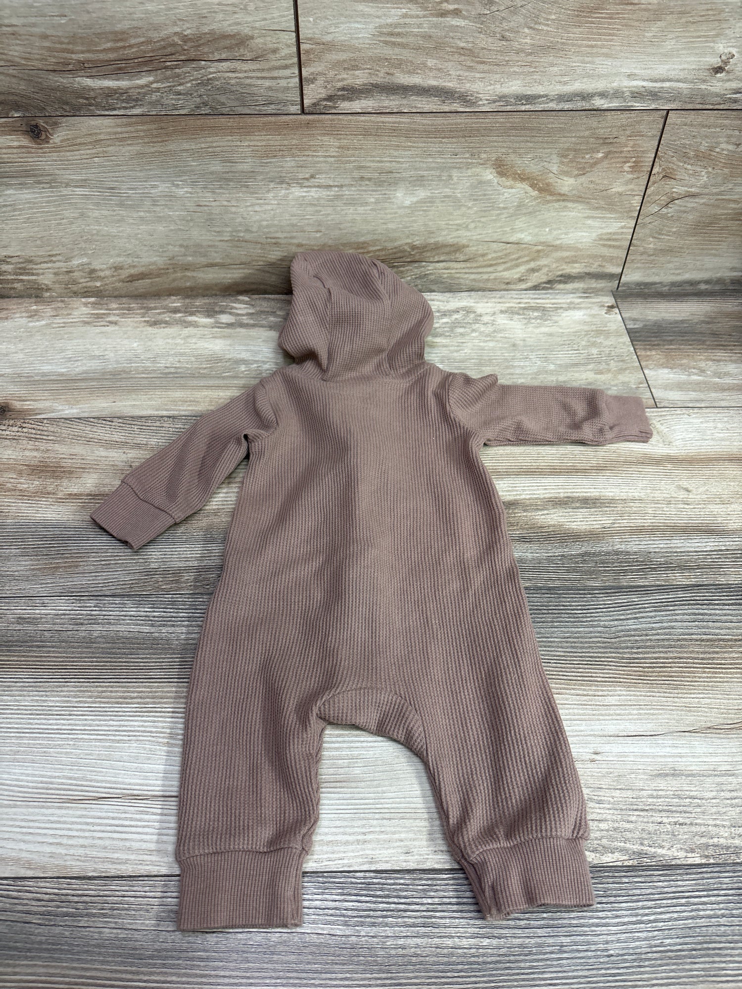 Carter's Waffle Knit Hooded Coverall Brown sz 3m