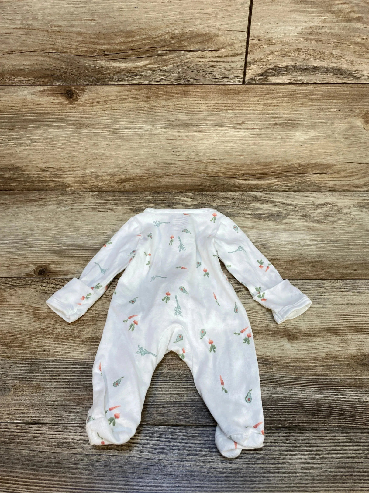 Child Of Mine Veggie Print Sleeper White sz Preemie