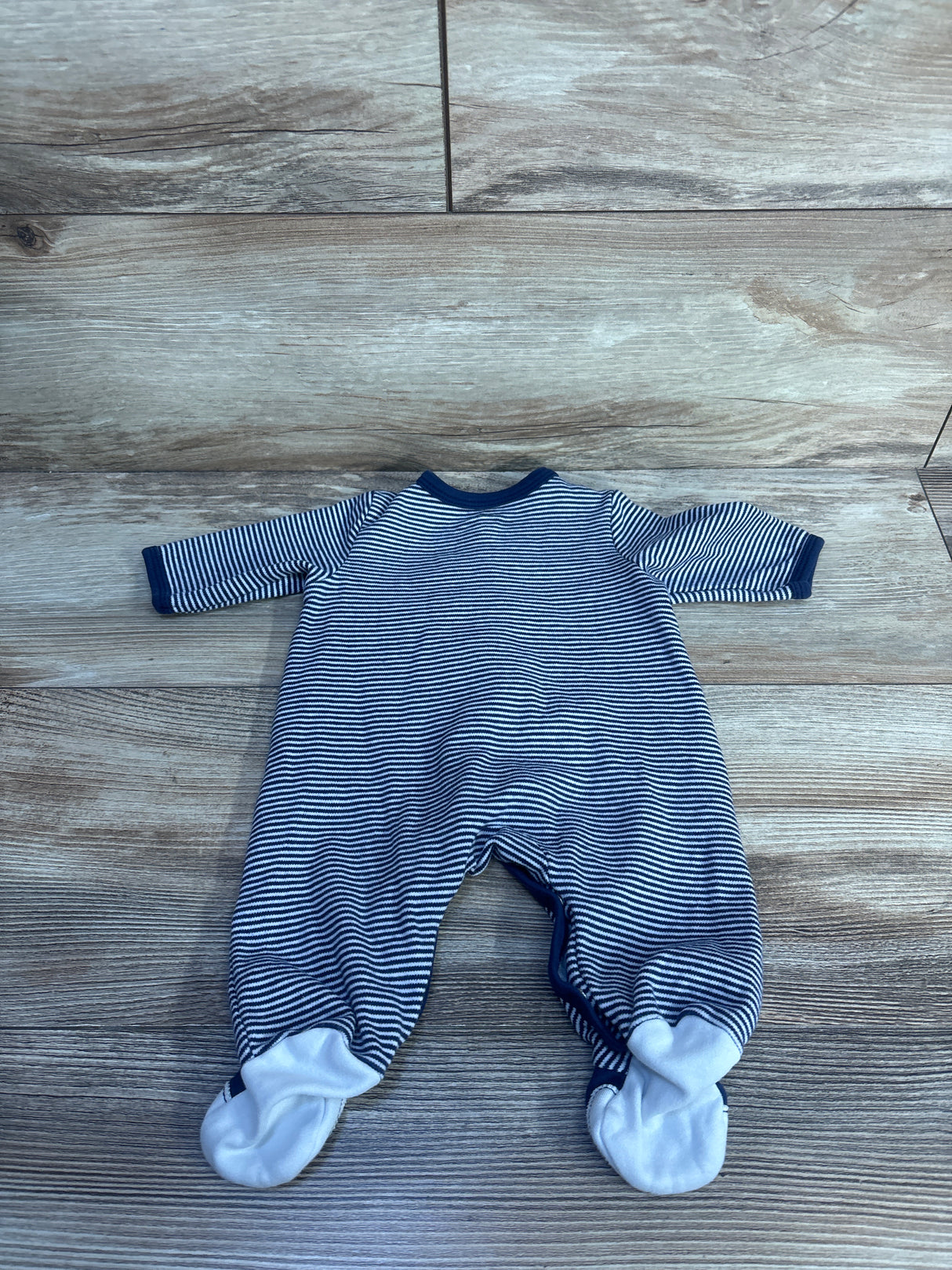 Little Me Sport Ball Striped Sleeper Blue sz Newborn