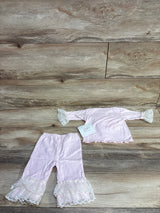 NEW Haute Baby 2pc Ruffle Sleeve Rose Shirt & Pants Set Pink sz 3-6m