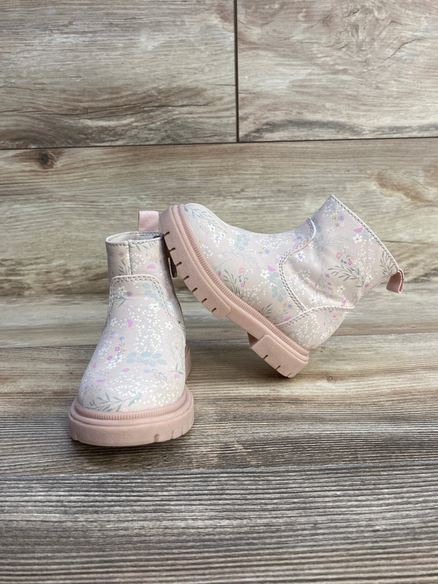 Cat & Jack Floral Zipper Combat Boots Grey sz 5c - Me n Mommy To Be