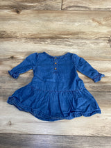 Cat & Jack Chambray Long Sleeve Dress Blue sz 18m
