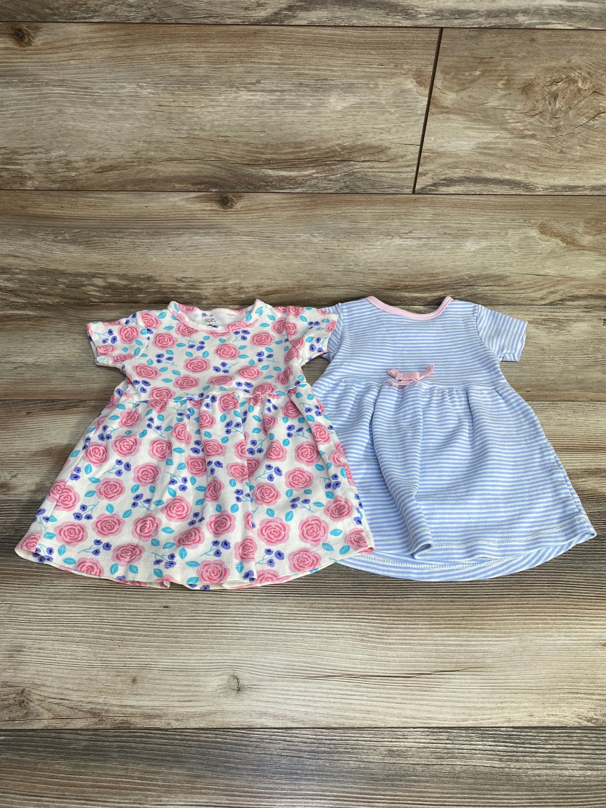 Touched By Nature 2pk Dresses White/Blue sz 18m