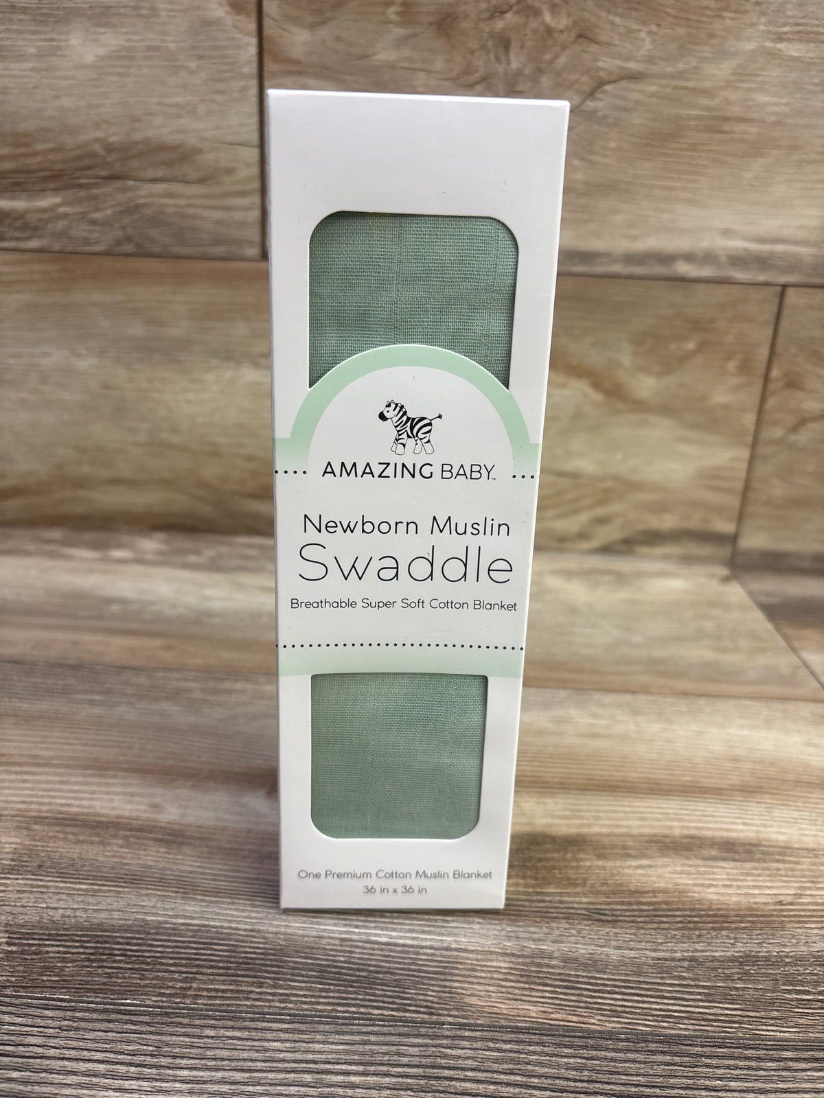 NEW Amazing Baby Muslin Swaddle Blanket in Sage 36"x36"