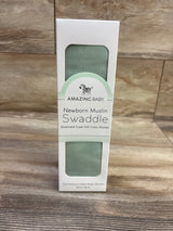 NEW Amazing Baby Muslin Swaddle Blanket in Sage 36"x36"