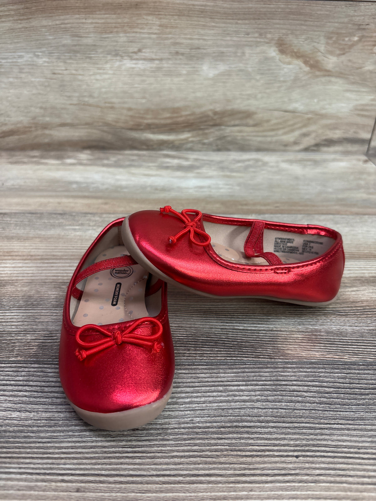 Wonder Nation Bow Ballet Flats Red sz 7c