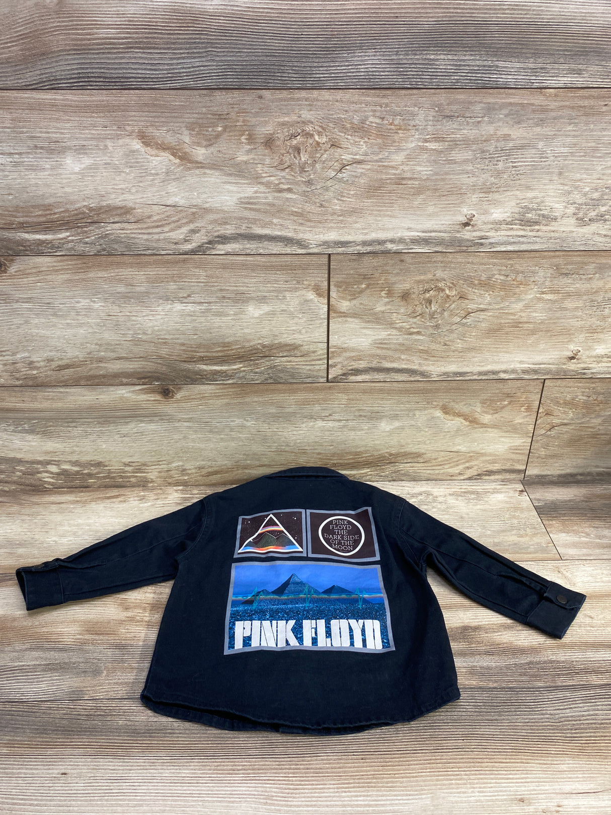 Pink Floyd Dark Side Of The Moon Denim Jacket Black sz 2T