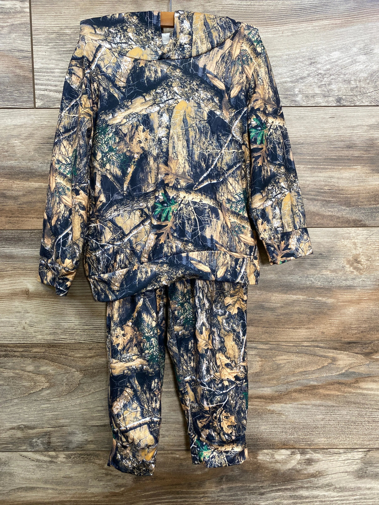 2pc Camo Pull Over Hoodie & Pants Set Brown sz 12-18m