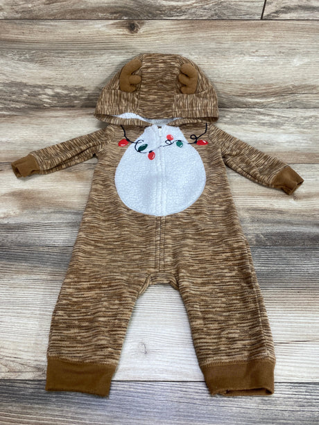 Just One You Hooded Reindeer Coverall Brown sz 6m - Me n Mommy To Be