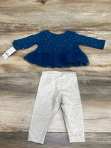 NEW Carter's 2pc Star Top & Leggings Blue sz 3m
