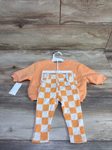 NEW Grayson Mini 2pc Pumpkin Bear Sweatshirt & Pants Set Orange sz 3-6m