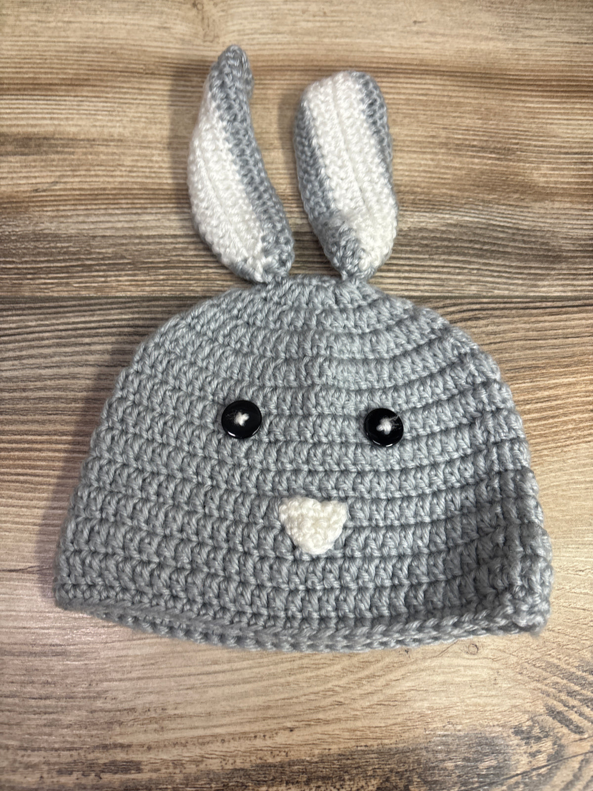 So 'Dorable Corchet Bunny Hat Grey sz 0-6m