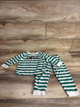 Petit Bateau Terry Pajamas Striped Green sz 3T