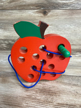 Wooden Apple Lacing Toy Red