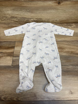 Just One You Zebra Print Ribbed Sleeper White sz 6m
