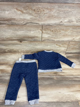 7 For All Mankind 2pc Quilted Sweatshirt Set Navy sz 18m
