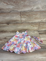 NEW Baby Gap 2pc Floral Tiered Dress & Headband Set Spring Multicolor sz 12-18m