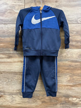Nike 2pc Therma Fit Full Zip Hoodie & Joggers Blue sz 24m - Me n Mommy To Be