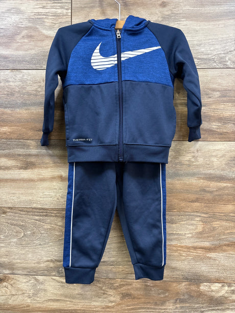 Nike 2pc Therma Fit Full Zip Hoodie & Joggers Blue sz 24m - Me n Mommy To Be