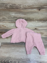 Just One You 2pc Knit Hooded Button-Up Cardigan & Pants Set Pink sz Newborn